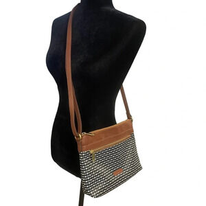 EUC Fossil Evie Crossbody Bag Black/White